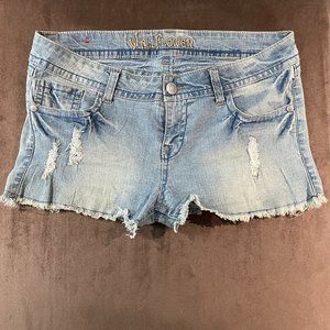 Denim Jeans Cutoff Shorts Light Wash Distressed Womens Size 13 (SKU: 1W)